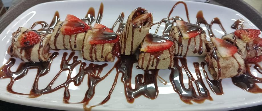 Sweet crepe with chocolate
